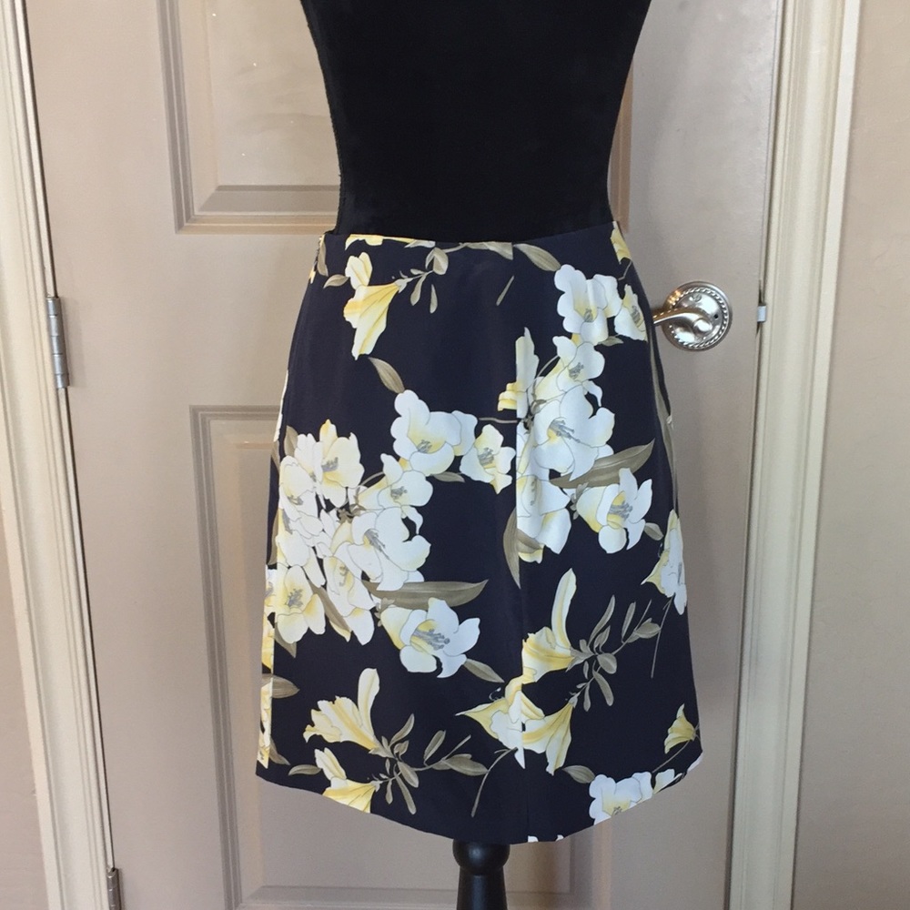 100% silk skirt Floral  design
